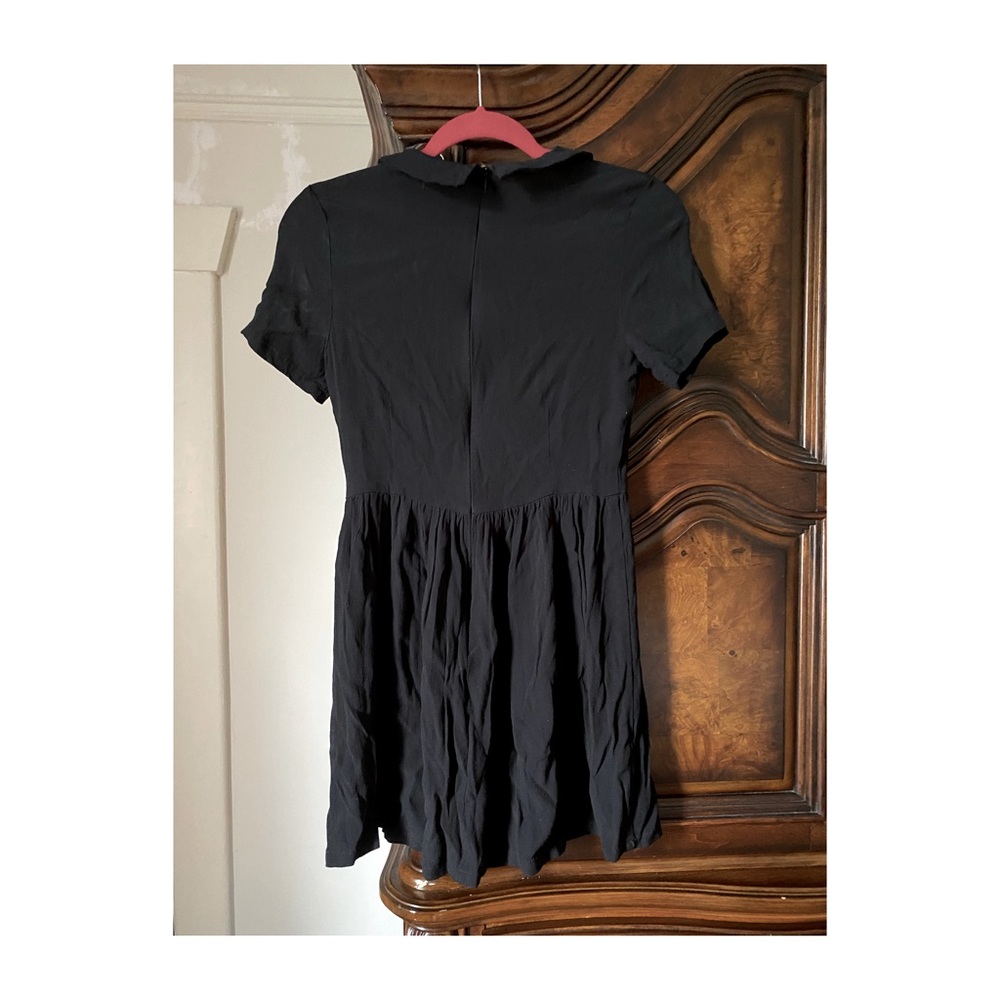 Forever 21 black collared short sleeve mini dress size small - Picture 2 of 3